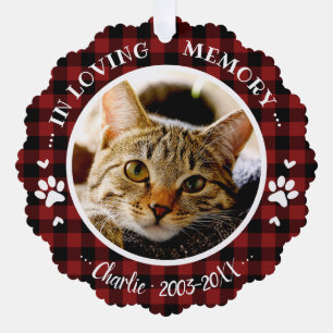 Adorno De Papel Adorable foto personalizada memorial rústico gato