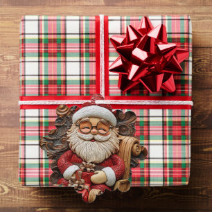 Adorno De Papel Adorable Santa Riding en Sled