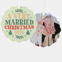 adornos de recién casados retro primera navidad de