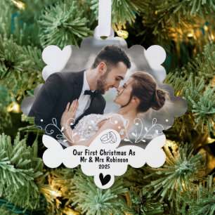 Adorno De Papel adornos recién casados primera Navidad casados