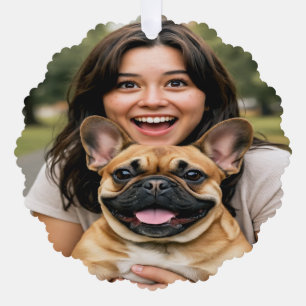 Adorno De Papel Agregar foto de Bulldog Francés Personalizar