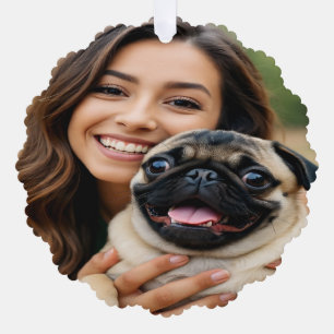 Adorno De Papel Agregar foto de pug personalizar