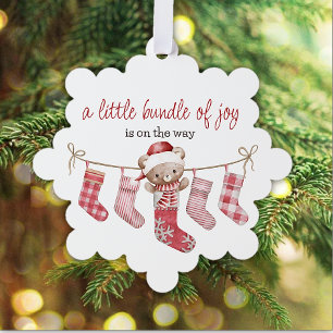 Adorno De Papel aguafuerte de peluche de invierno de alegría