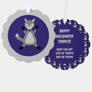 Adorno De Papel Alarmante Personalizado de Lobo de Halloween