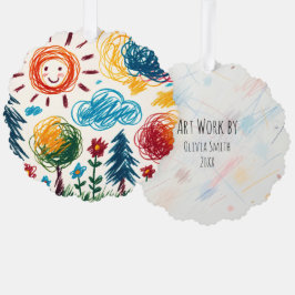 Adorno De Papel Añadir el trabajo de su hijo a estos Navidades