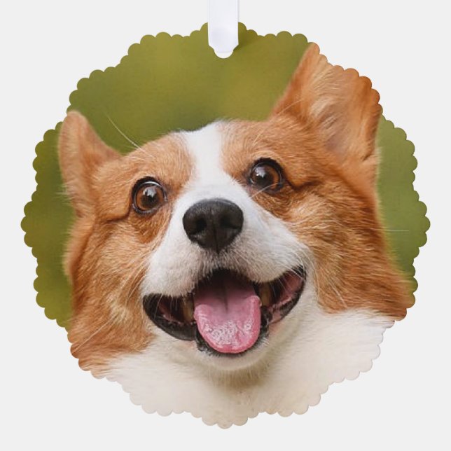Adorno De Papel Añadir foto de perro personalizada (Anverso)