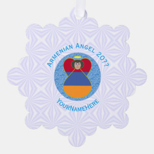 Adorno De Papel Ángel de la bandera armenia personalizado