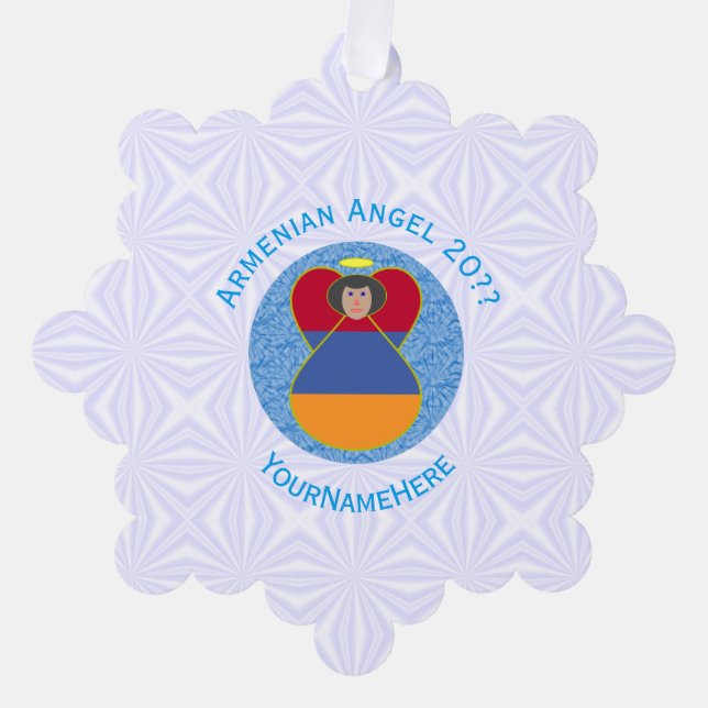Adorno De Papel Ángel de la bandera armenia personalizado (Anverso)