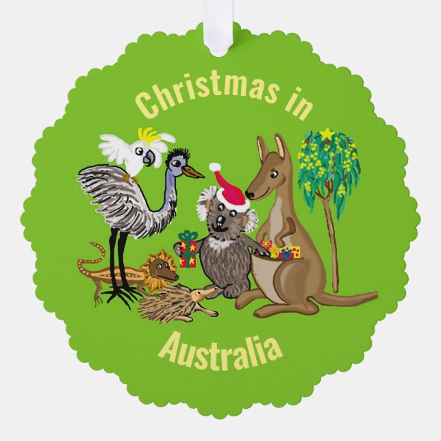 Adorno De Papel Animales australianos y Santa Koala (Anverso)