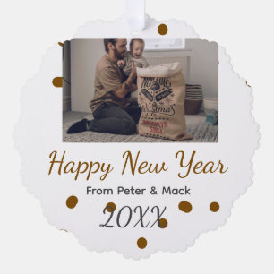 Adorno De Papel Año Nuevo feliz El padre único agrega el nombre de