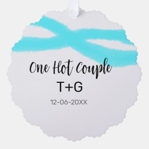 Adorno De Papel Aqua cielo azul pastel una pareja caliente agregar