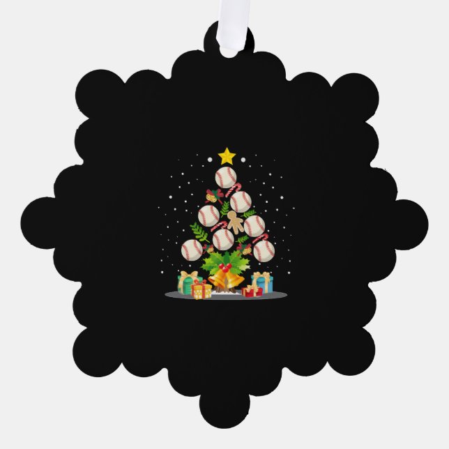 Adorno De Papel árbol de navidad de béisbol (Anverso)