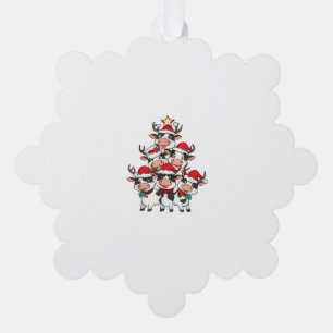 Adorno De Papel Árbol de Navidad de vaca Chicas niños granjeros gr