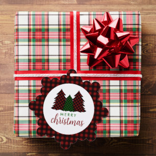 Adorno De Papel Árbol de navidad del patrón revestido de navidad