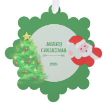 árbol de pino moderno de santa navidad fondo verde