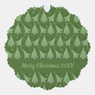 Adorno De Papel Árboles de Navidad bailando sobre verde