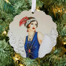 Art Deco retro vintage agregar dama de texto