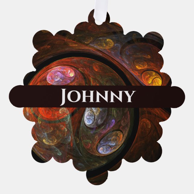 Adorno De Papel Arte abstracto de conexión fluida (Anverso)