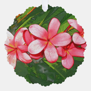 Adorno De Papel Arte de Frangipani Tropical Rosa