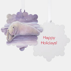 Adorno De Papel Arte de Navidad del Oso Polar de Sleeping Bear