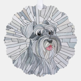 Adorno De Papel Arte en miniatura de Schnauzer Mosaic