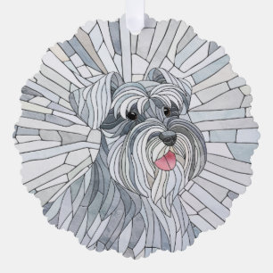 Adorno De Papel Arte en miniatura de Schnauzer Mosaic