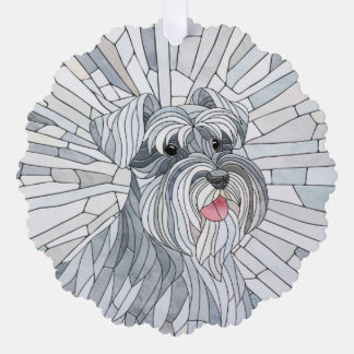 Adorno De Papel Arte en miniatura de Schnauzer Mosaic