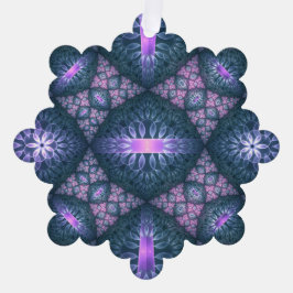 Adorno De Papel Arte Fractal 3D Resumen Patrón Azul Púrpura Púrpur