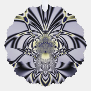Adorno De Papel Arte fractal de geometría sagrada de Iris Púrpura