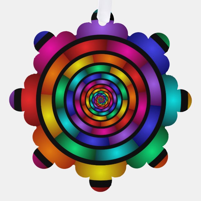 Adorno De Papel Arte fractal moderno y psicodélico (Anverso)