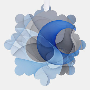 Adorno De Papel Arte gráfico fractal abstracto azul gris moderno