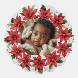 Adorno De Papel Baby's First Christmas 2025 Poinsettia Wreath