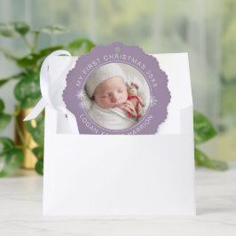 Adorno De Papel Baby's First Christmas Keepsake Photo