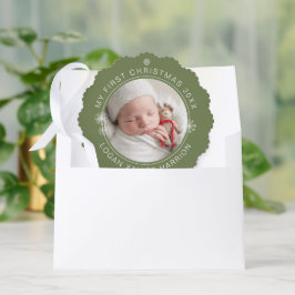 Adorno De Papel Baby's First Christmas Keepsake Photo