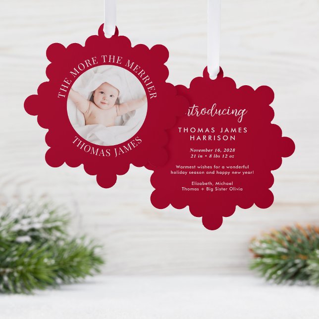 Adorno De Papel Babys primera foto de Navidad Festividad Roja (A beautiful and unique way to introduce family and friends to your baby this holiday season)