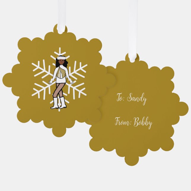 Adorno De Papel Bailarina de oro (Anverso/Reverso)