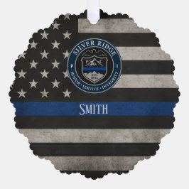 Adorno De Papel Bandera Americana de la Policía de la Línea Azul P