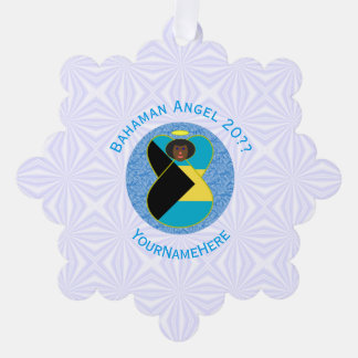 Adorno De Papel Bandera de Bahamian Ángel Negro Personalizada