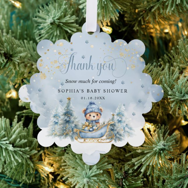 Adorno De Papel Bebé hace frío fuera del oso de invierno Gracias r (Insitu (árbol))