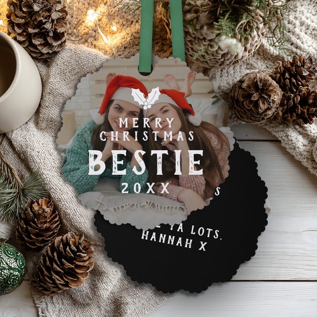 Adorno De Papel Best Friends Bestie Merry Christmas Photo Keepsake (Subido por el creador)