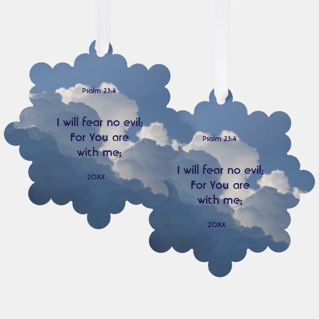 Adorno De Papel Bible Scripture Psalm 23:4 Fear No Evil... (Anverso/Reverso)