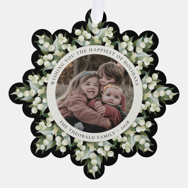 Adorno De Papel Black Snowberry+Greenery Holiday Paper (Anverso)