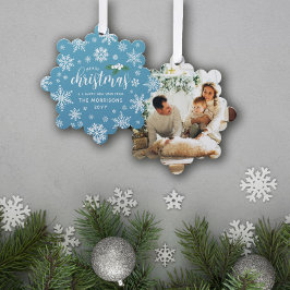 Adorno De Papel Blue White Holly Snowflakes Fotos navideñas