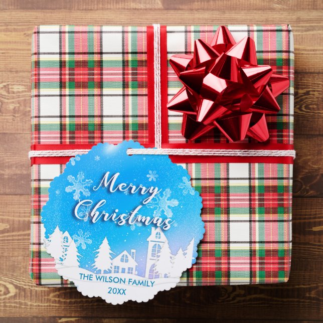 Adorno De Papel Blue Winter Wonderland White Snowhouse Holiday (Insitu (Regalo))