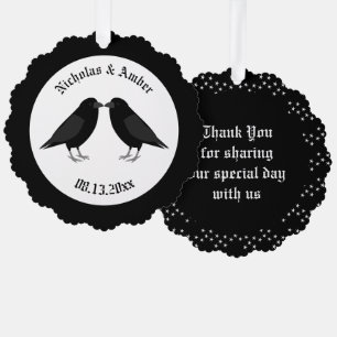 Adorno De Papel Boda gótico Kissing Ravens Personalizado