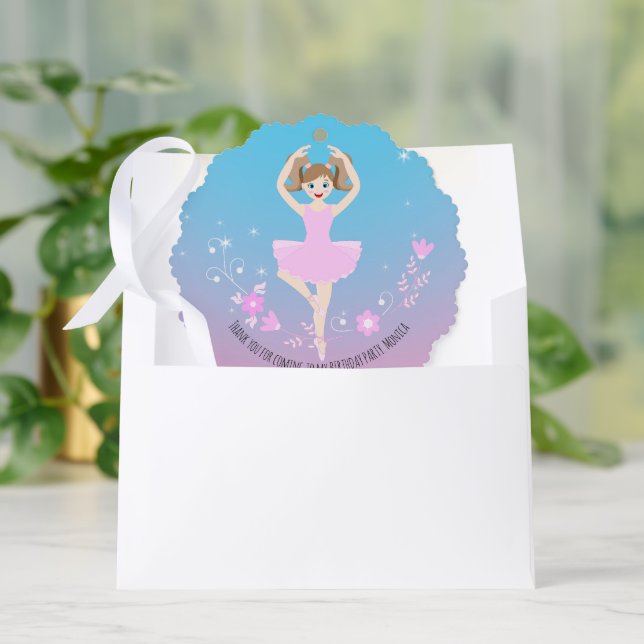 Adorno De Papel Bonito Ballerina chica Fiesta de cumpleaños (Sobre)