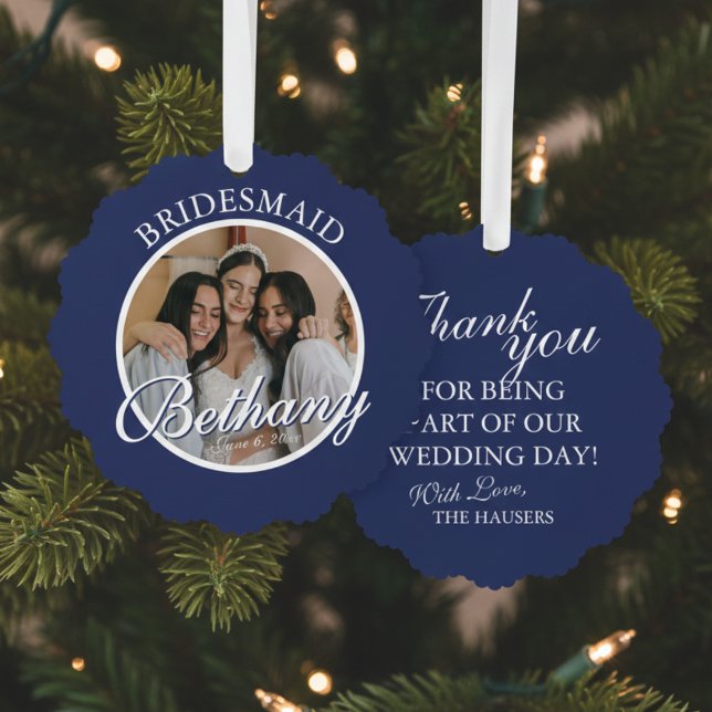 Adorno De Papel Bridesmaid Thank You Keepsake Wedding (Say thank you to your Bridesmaid with a gift they'll cherish every holiday season! )