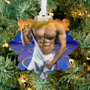 Adorno De Papel bulto muscular de hombre de SlipperyJoe's abdomina