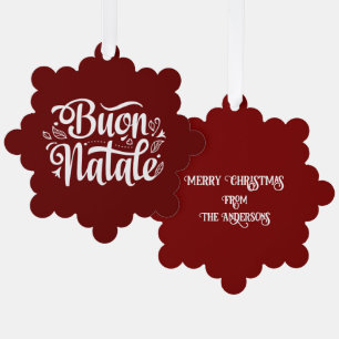 Adorno De Papel Buon Natale Simple Red Tag