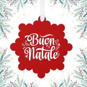Adorno De Papel Buon Natale Simple Red Tag